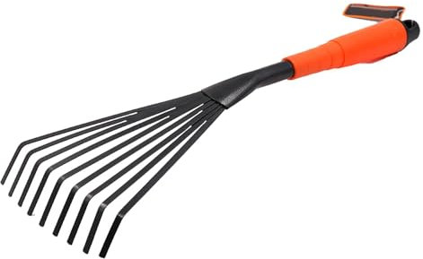 Rastrello da giardino - Rastrello da giardino , attrezzo da giardino per rastrello a mano | rastrello con impugnatura ergonomica, strumento per artigli per aiuole da giardino per raccog