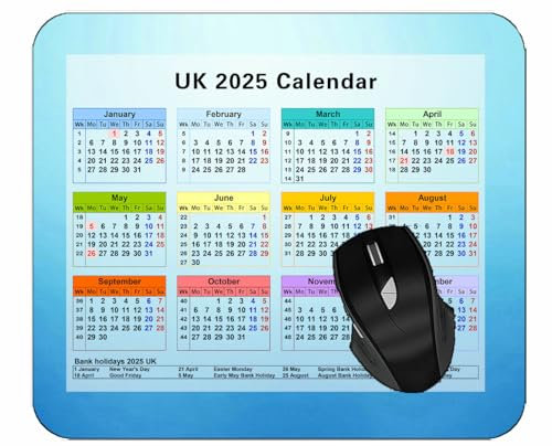 YENDOSTEEN Gaming Mouse Pad 2025 Year Calendar,Surface Stains Light Texture Mouse Mat for Office Computers Laptop Men Women Type61