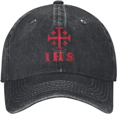 Unisex Pferdeschwanz Kappe Katholisches Kreuz Von Jerusalem, Uv-Schutz Mütze Casual Trucker Baseballkappe Hat Baseball Cap Für Outdoor Erwachsenen Mädchen
