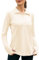 IECCP Damen Langarmshirts Pullover Winter Outdoor Trainings Sportshirt Yoga Sweatshirts mit Reißverschluss Stehkragen mit Tasche Daumenloch Beige S