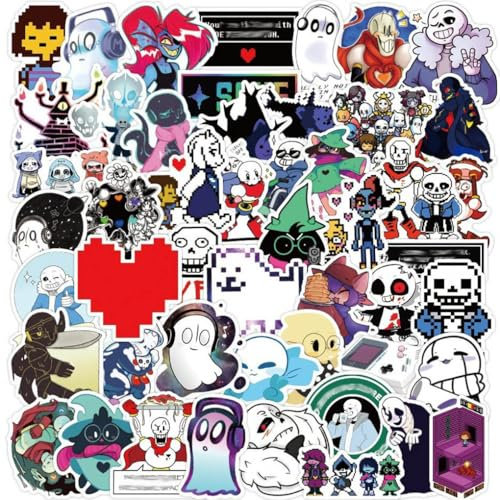 Understale Aufkleber, 100 Pcs Sans Papyrus Frisk Flowey Figur Vinyl Wasserdichte Stickers Für Party, Wasserflasche Scrapbook Laptop Skateboard Computer Für Teens Studenten