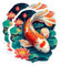 Koi-Fisch-Magnet, 10,2 cm, 2 Stück, starke Vinyl-Magnete für Kühlschrank, Spind, Küche, Büro, niedlich, lustig, ästhetisch, cool, langlebig und langlebig, Souvenir ID44999