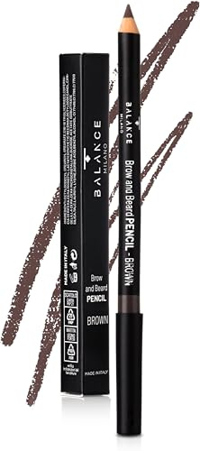 BALANCE MILANO – Matita 2 in 1 per Sopracciglia e Barba – Matita Sopracciglia Make Up Waterproof, Lunga Tenuta, Texture Morbida – Made in Italy – Cura della Barba (BROWN)