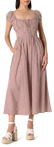 The Drop Damen Melody Cap Sleeve Tie Front Cotton Dress Kleider (1er Pack)