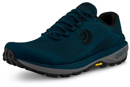 Topo Athletic Terraventure 4 Herren-Trailrunning-Schuhe, bequem, gepolstert, langlebig, 3 mm, Sportschuh für Trailrunning, Marineblau/Schwarz, 40 EU