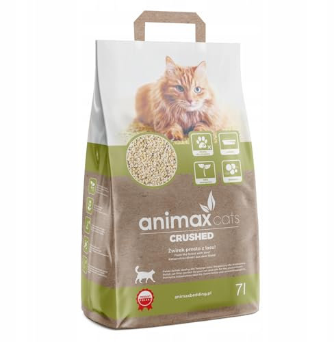 Animax Premium Katzenstreu aus Holzfasern | Klumpend Staubfrei Biologisch Abbaubar | Hohe Saugkraft Sanft zu Pfoten | Umweltfreundlich & Hygienisch (7L, Klassisch)
