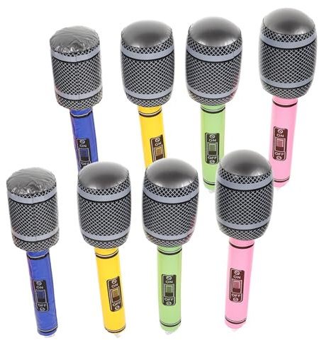 ibasenice Microphone Props for Party Inflatable Microphones for Parties Bulk Large Inflatable Mics Music Party Accessory