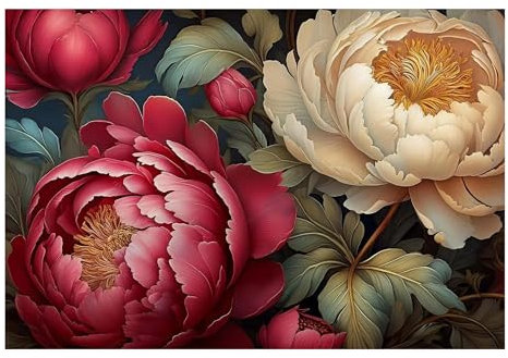 SGFGAD FHYWQ William Morris Poster William Morris Leinwand Malerei Blumen Wandkunst Bild《Garten Pfingstrose》William Morris Drucke für Wohnkultur 70x50cm ungerahmt