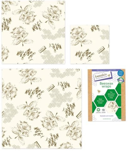 beeskin 3er Set Bienenwachstuch Multi (Blume)