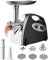 Picadora de Carne, 2800W, 3 Discos de Corte, Accesorios para Dar Forma a Embutidos, Picadora de Carne Eléctrica para Picar Carne y Hacer Embutidos（Negro）