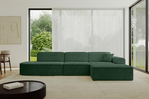 ALTDECOR Ecksofa in L-Form Corner Sofa Eckcouch Couch Wohnlandschaft Cauchsofa IREA-L2-v3 327x165x77 Grün