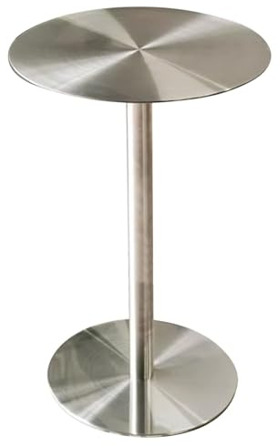 Failjierue Runder Cocktailtisch aus Edelstahl und Glas Gartentisch in Bistro Bar Höhe für den gewerblichen oder privaten Gebrauch(50x74cm)