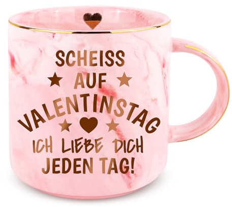 Bingtoo Valentinstag-Tasse, Perfekte Valentinstagsgeschenke für Sie, Scheiss auf Valentinstag Ich liebe Dich Jeden Tag Geschenke für Frauen, Valentines Day Gift for Her, Jahrestag Geschenk für Sie