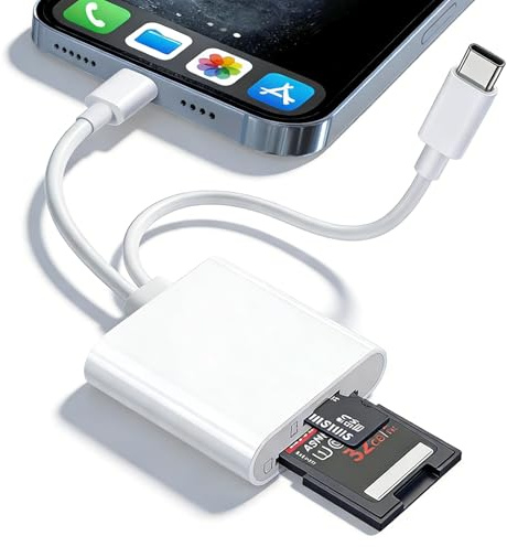 SD Card Reader for iPhone USB C, Sd Card Reader USB C Dual Interface iPhone Sd Card Adapter,Card Reader for Computer Computer/MacBook/Android/Usbc Laptop Sd/Tf/Sim sd Card Reader for Android