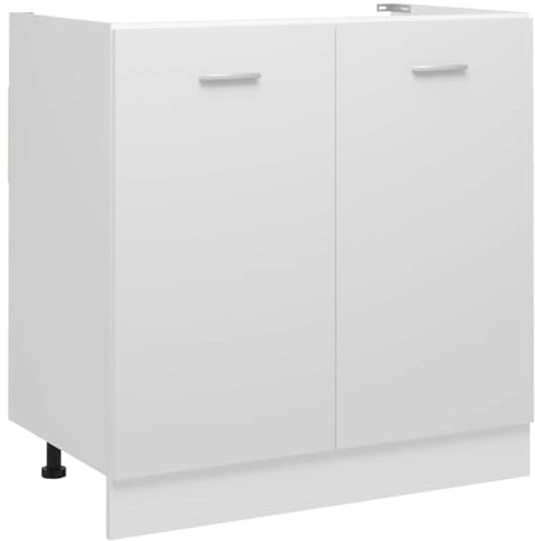 Lumanois Mueble bajo Fregadero Blanco 80x46x81,5 cm Madera de ingeniería, Mobiliario Armarios y Almacenamiento Armarios de Cocina, Blanco, 22kg