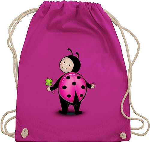 Turnbeutel Rucksack - Marienkäfer - Kindergarten Fasching Karneval Kinder - Unisize - Fuchsia - karnevals käfer juterucksäcke kindergartenbeutel kamelle beutel fassenacht marienkaefer turnsack