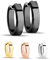 Treuheld® | Schmale Creolen/Ohrringe aus 925 Sterling Silber | 2,5mm x 13mm | Schwarz | Klappcreolen | Set/Paar Ohrstecker mit Klappverschluss