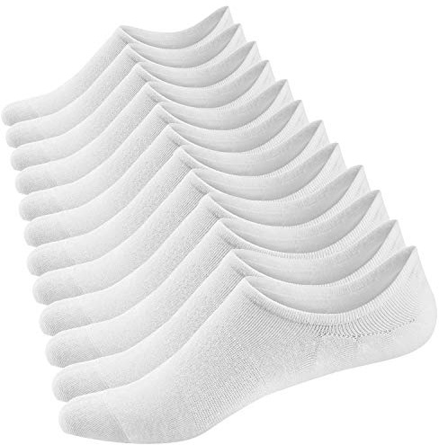 Ueither Damen Unsichtbare Sneaker Socken Baumwoll Kurzsocken Sport Socken für Loafers Boots Schuhe mit Rutschfest Silikon 36-43