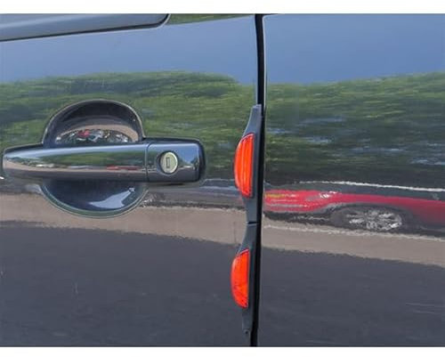 Streetwize SWDP6 Car Door Guard Pair – Red, Vehicle Door Protector w/Reflective Elements, Scratch, Cabin Door, Dent Resistant