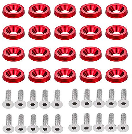 Stoßstangen-Unterlegscheibe, Aluminium, 20 Stück M6 Rot OUHL_FWRed