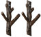 TentHome 2er Set Garderobenhaken Garderobe/Wandhaken Landhaus Doppelt Haken Zweige dekorative Antik Gusseisen Kleiderhaken Ast für Badezimmer Küche Garten,Antik Schwarz