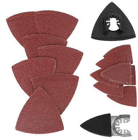 82pcs kit di accessori oscillanti utensili abrasivi carta abrasiva multitool triangolare in carta vetrata e supporto per levigare le dita per la lucidatura di smerigliatura