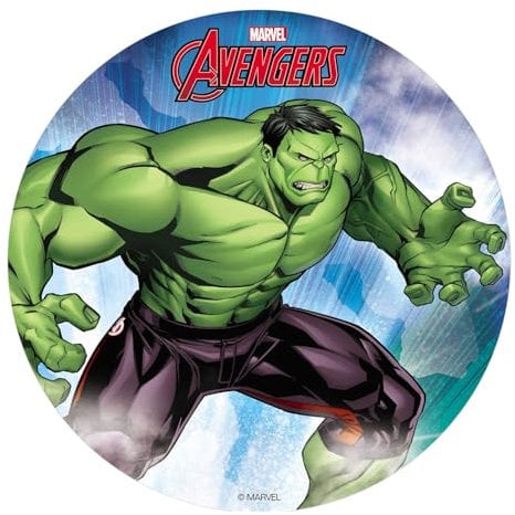 Dekora - Decoration Gateau Anniversaire Feuille Azyme de Hulk - 20 cm Diametre