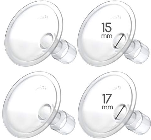 Maymom MyFit 15,17 mm escudos pequeños; compatible con bomba de pecho Medela PersonalFit, Freestyle, Harmony, Maxi, Freestyle Flex Conector a Maymom Ancho/estrecho