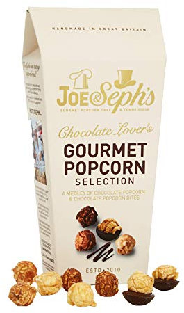 Joe & Seph's Chocolate Lovers Popcorn Selection (1x105g) | gourmet popcorn, air-popped popcorn, chocolate snack, gifts for men and women, sweet popcorn, movie night snacks