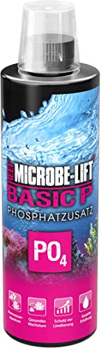 MICROBE-LIFT Basic P - 473 ml - Phosphat Zusatz zur kontrollierten Steigerung des PO4-Werts in Meerwasseraquarien, unterstützt Korallengesundheit.
