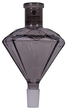 Premium Shisha Molassefänger Diamond gegen Verschmutzung - Hookah Molassenfänger für Wasserpfeifen mit 18/8 Schliff und Extra gehärtetes Borosilikatglas (Schwarz)