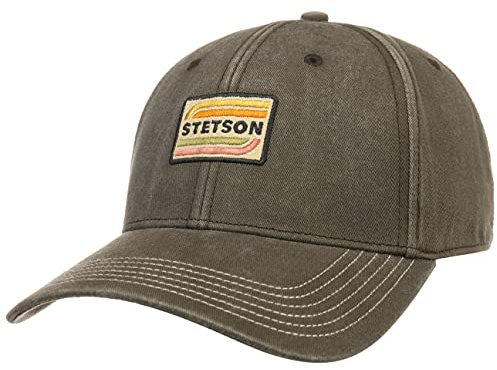 Stetson Lenloy Cotton Cap Herren One Size (55-60 cm) - UV-Schutz 40+ - Leichte Strapback aus 100% Baumwolle - Verstellbare Baseballcap - Sommer/Winter braun-grau One Size