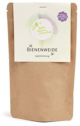 Wildblumenwiese - Samen für eine Blumenmischung für Bienen und Insekten. Tolle Bienenweide ein- und mehrjährig für Balkon, Garten Stadt und Land - für dich oder als Geschenk.