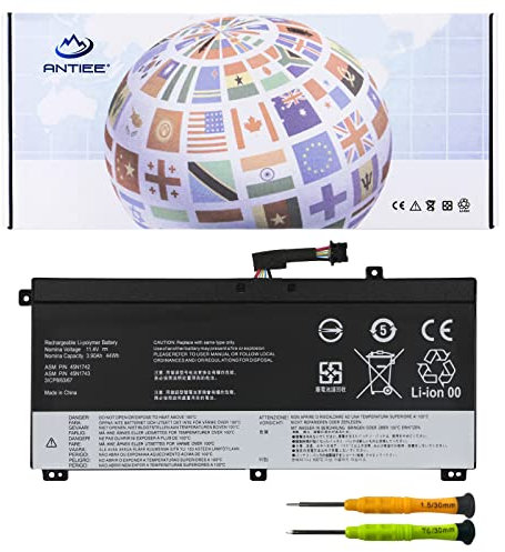 ANTIEE 45N1742 45N1743 Batterie de rechange pour ordinateur portable Lenovo ThinkPad T550 T550s T560 W550 W550s P50s Series 45N1740 45N1741 SB10K12721 00NY639 11,4 V 44 Wh 39 900 mAh