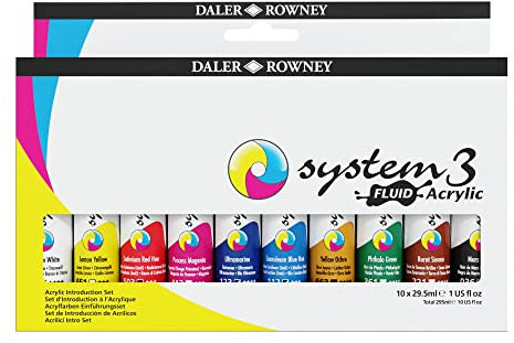 Daler Rowney System3 Acrilico Fluido Set Frasco 8 X 29.5Ml