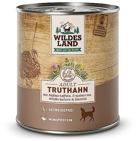 Wildes Land Feuchtes Hundefutter Türkei Geschmack 6 x 400 g