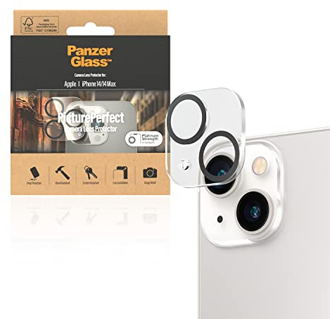 PanzerGlass™ Picture Perfect Kameraschutz für iPhone 14 und iPhone 14 Pro - kratzfester iPhone Objektivschutz aus gehärtetem Glas, Ultra klar und Anti-Fingerprint bei voller Bildqualität