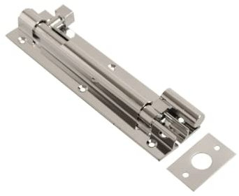 Vibe 25mm Barrel Bolt Necked 150mm x 25mm on Chrome, Surface Mounted Door Bolt, Sliding Door Lock, Lock Bolts for Securing Internal Doors for Bedrooms, Bathrooms, Storage Units and Cupboards