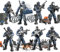 MEIEST SWAT Modellausrüstung, Baustein-Spielzeug, Stadtpolizei, Action-Mini-Figuren mit Mehreren militärischen Waffen, Zubehör, Partygeschenk-Set für Jungen und Herren, 8 Stück