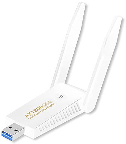 LIVINGTHING Wireless USB 3.0 WiFi 6 Adapter, 1800Mbps Dual Band 5GHz 2.4GHz PC WiFi Adapter for Desktop, High Gain Antenna, WPA3 Security, Windows 11/10/7 Compatible