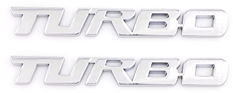 3D-Metall-Turbo-Emblem, Auto-Seitenkotflügel, Heckkoffer, Aufkleber, Turbo-Emblem, Ersatz für universelle Autos (Silber)