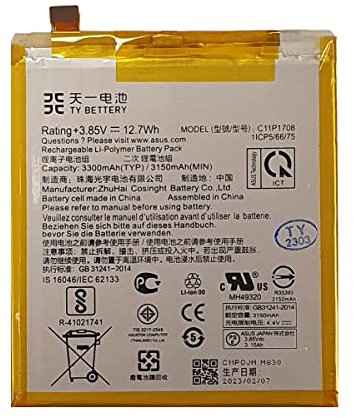 TY BETTERY® Batterie Compatible avec C11P1708 ASUS Zenfone 5, 5Z (ZE620KL,ZS620KL)