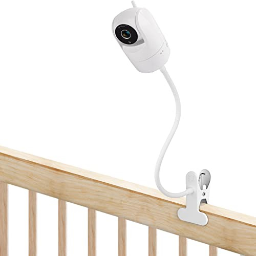 Flexible Clip-Halterung für VTech VM901/ VM928/ VM923/ VN924, Schwanenhals-Halterung für Babykamera, ohne Werkzeug oder Wandbeschädigung, Weiß