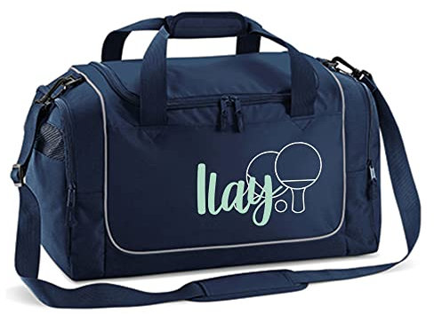 Sporttasche Kinder Jungen Mädchen mit Namen personalisiert, Kindersporttasche mit Sportmotiv in vielen Farben