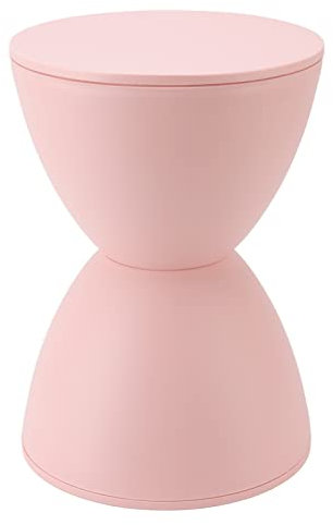 Sanduhrförmiger Hocker, Runder Haushalts-Beistelltisch für Badezimmer, Wohnzimmer und Schlafzimmer (Rosa)