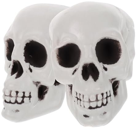 ABOOFAN 4 Stück Halloween-tischdekorationen Halloween-schädel Skelett Spielzeug Puppe Lebensgroßer Skelettschädel Größe Schädelfiguren Schädel Partyschädel Unheimlich Künstlich