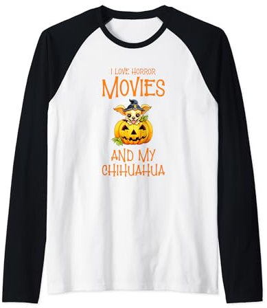 Ich liebe Horrorfilme Halloween Party Tag Trick or Treat Hunde Raglan