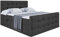 ALTDECOR Boxspringbett mit H3-Matratze (20 cm hoch) mit Bonellfederung + PUR, Topper (4 cm hoch), Polsterbett mit Kopfteil und Bettkasten - SOLARIO - 180x200 - Schwarz Samt