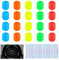 Irikdescia® 20 Stück Reifenventilkappen für Autos, mit 20 Prismenfarbe Reflektierende Fluoreszierende Aufkleber, Ventilkappen Auto Leuchtend, Ventildeckel (Mehrfarbig)