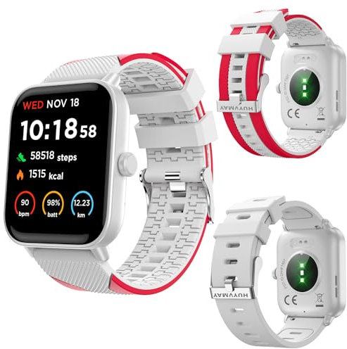 Fashion Smartwatch Fitness Tracker Herren Damen mit Telefonfunktion [2 Uhrenarmbänder] Alexa eingebaute, 1.8” HD Sportuhr mit Schlafmonitor Schrittzähler, IP68 Wasserdicht Fitnessuhr für Android iOS